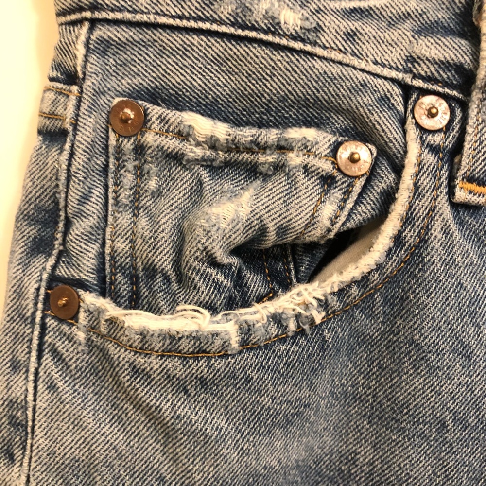 AGOLDE Feel Good High Rise Classic Jean Blue 24 Distressed Button Fly High waist - Picture 5 of 16